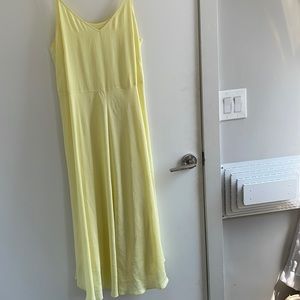 Vince silky yellow midi dress with matching slip